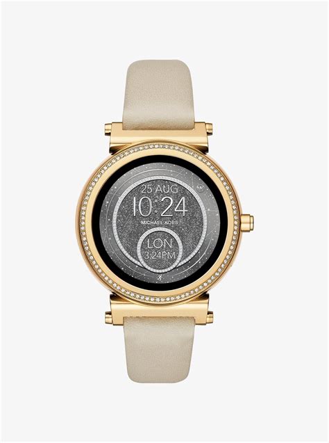 michael kors sofie smartwatch white leather band|Michael Kors smartwatch reviews.